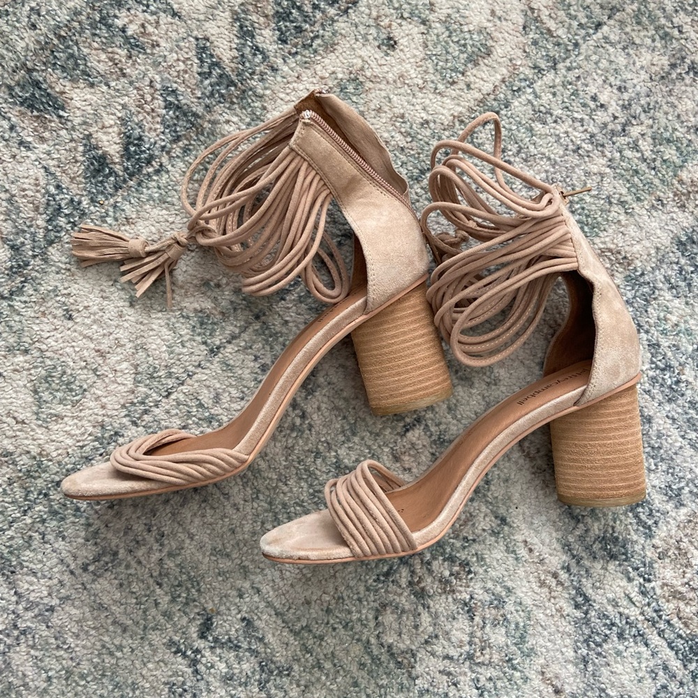 Jeffrey Campbell Beige Suede Block Heels